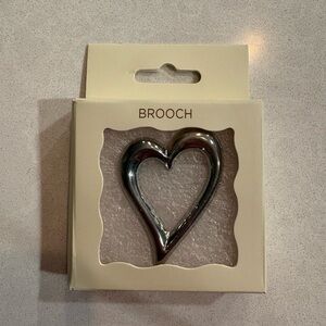 Cynthia Rowley Silver Heart Brooch